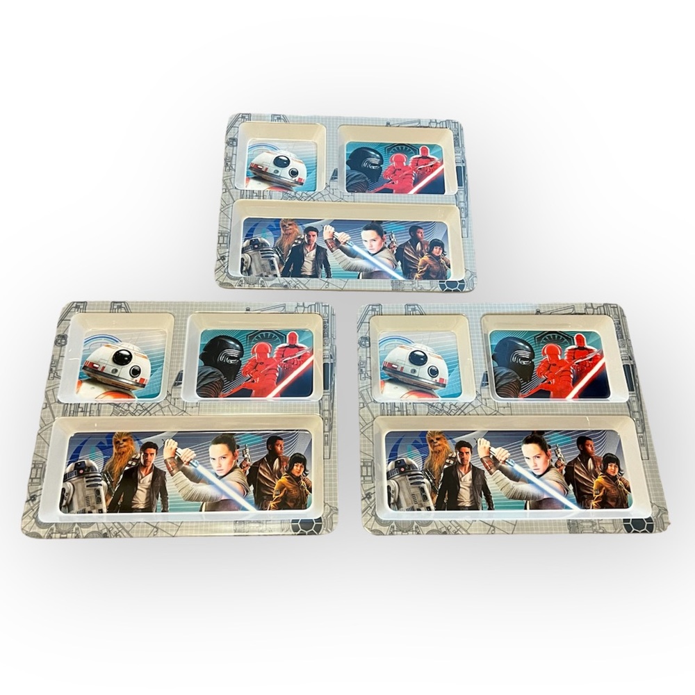 Star Wars Melamine Divided Children’s Plates—Set of 3